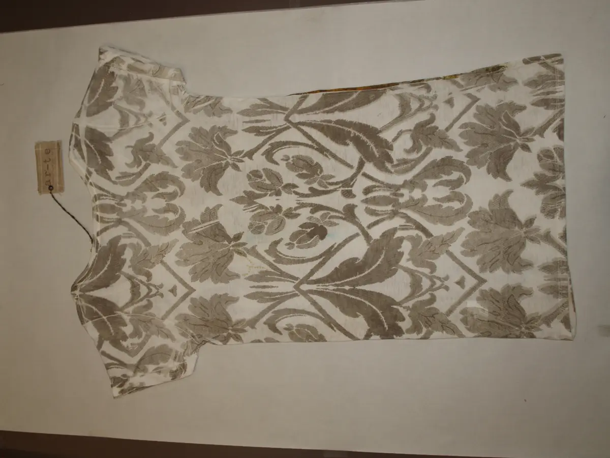 Serigrafia: Retro damascato grande su bianco
