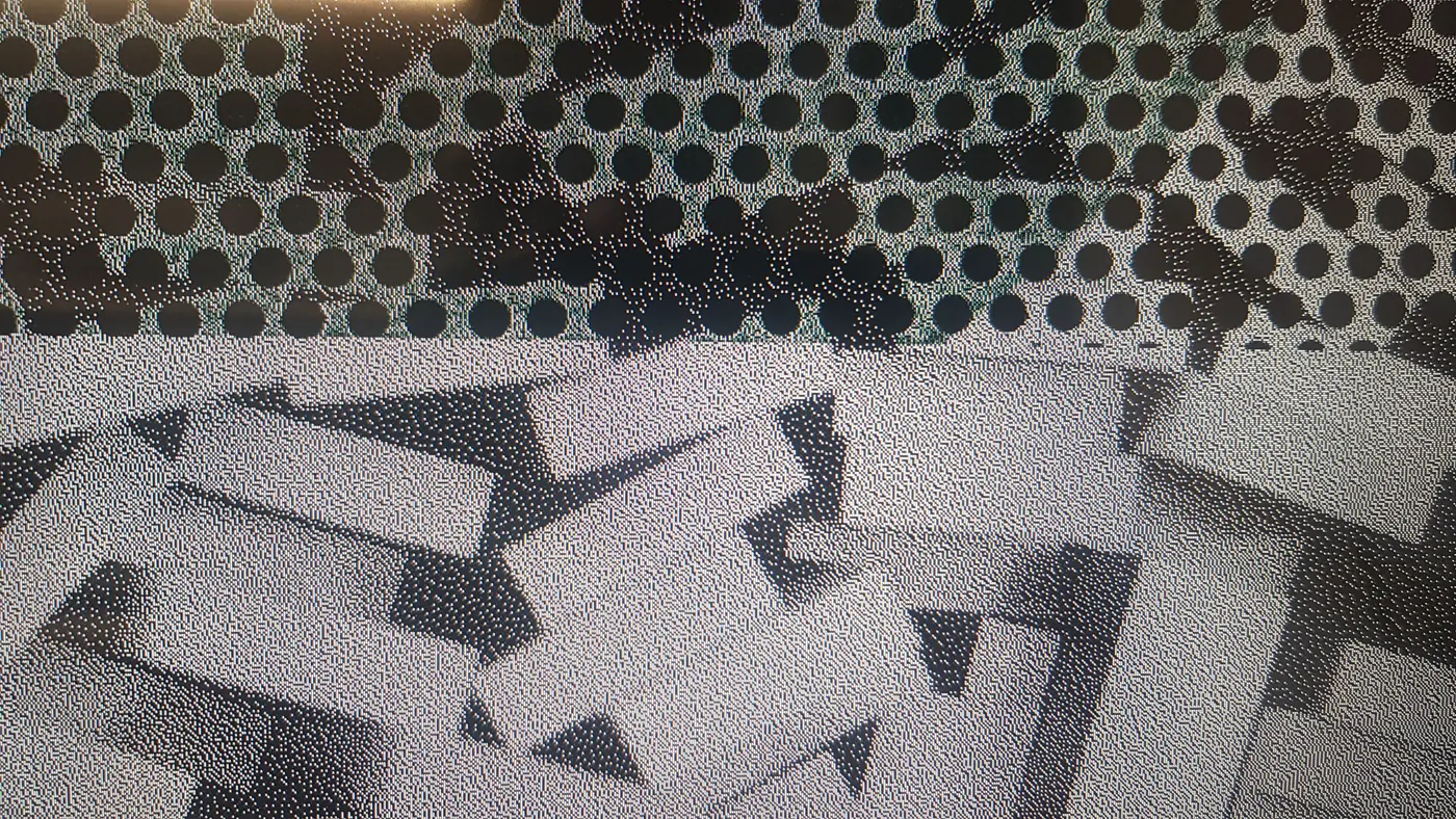 Serigrafia: macro stampa retinata grafica geometrica