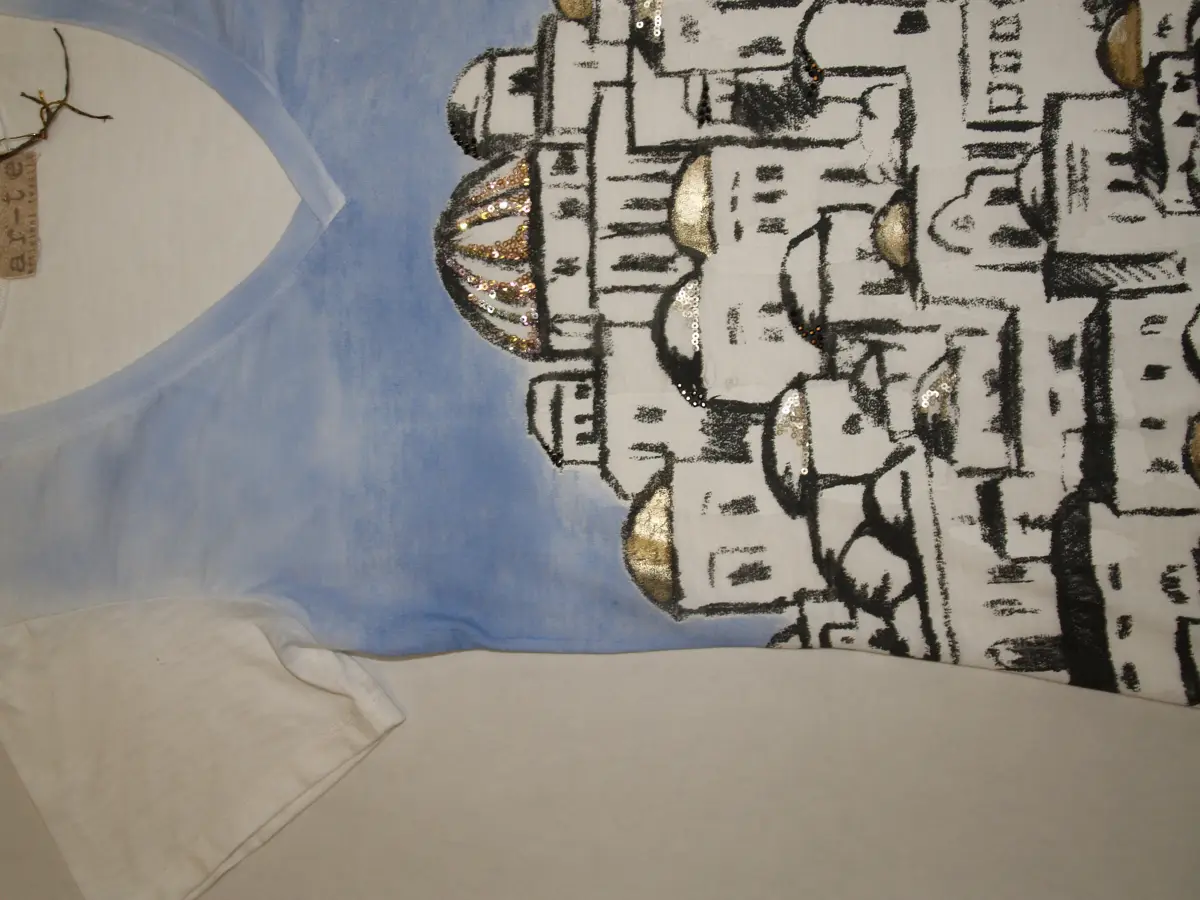 Serigrafia: Stampa città bianca con foil oro