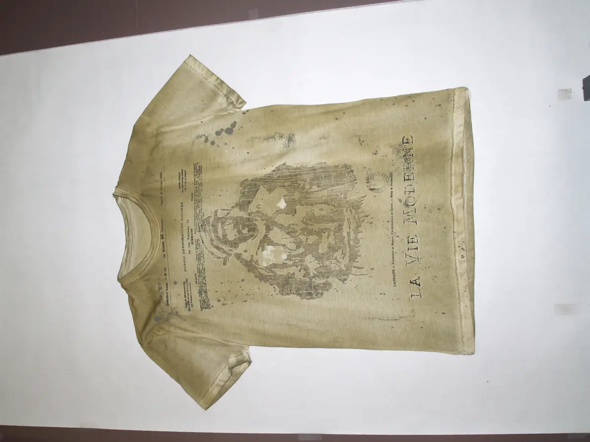 Stampa su capo: T-shirt verde salvia stampa vintage