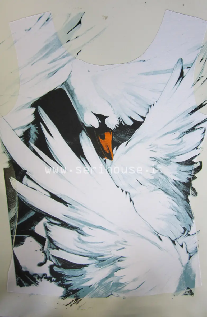 Stampa DTF: Pannello t-shirt stampa cigno full color