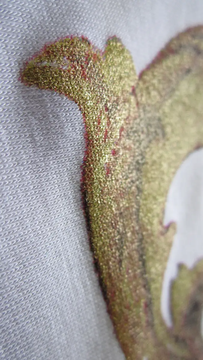 Serigrafia: Macro stampa glitter oro barocca