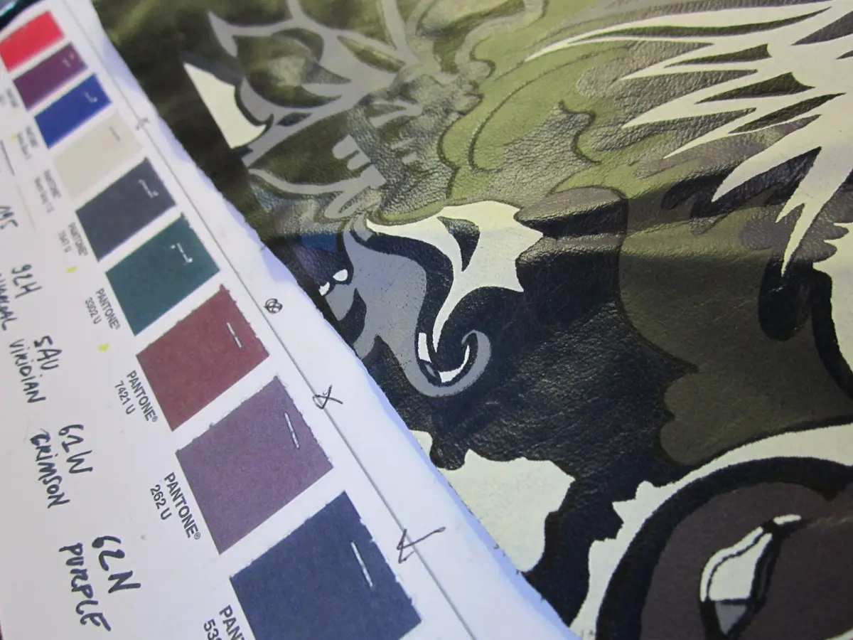 Serigrafia: Stampa camouflage con prove colore Pantone