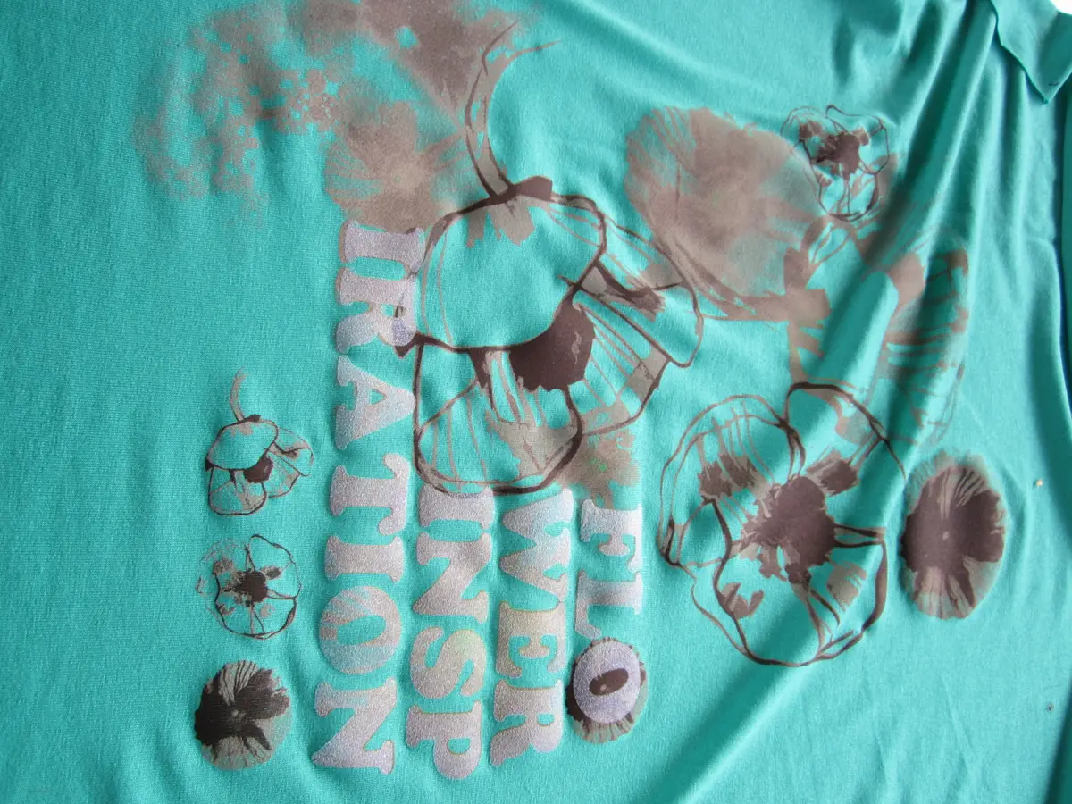 Serigrafia: Flower inspiration su t-shirt verde acqua