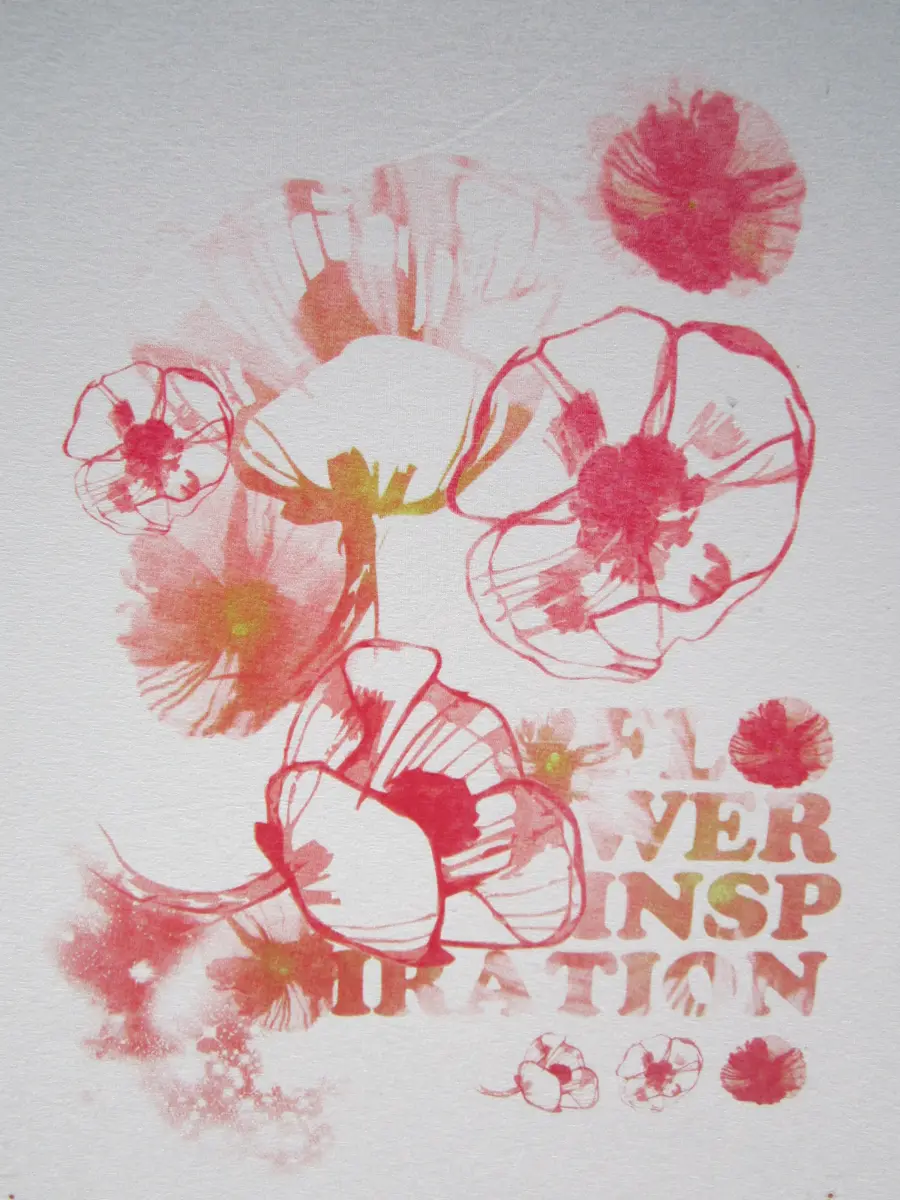 Serigrafia: Flower inspiration rosso, stampa intera